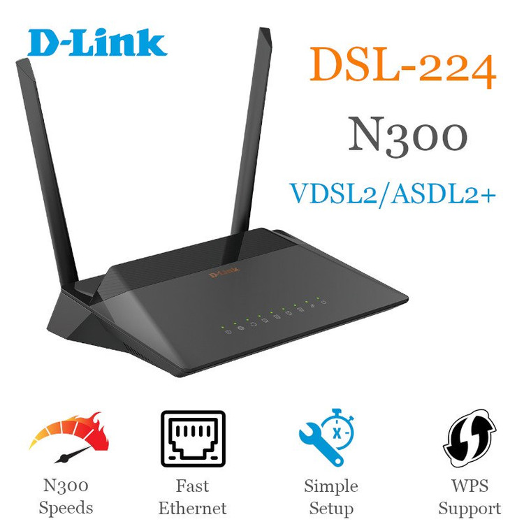 مودم روتر بی سیم ADSL2+/VDSL2 دی-لینک مدل DSL-224 NEW