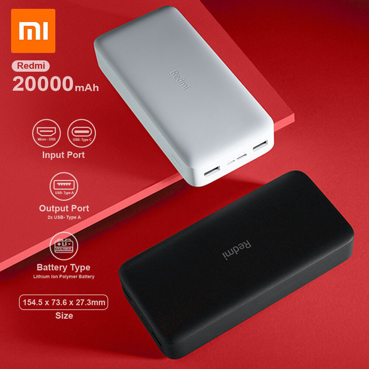 پاوربانک اورجینال شیائومی مدل Redmi PB200LZM ظرفیت 20000 میلی آمپر ساعت