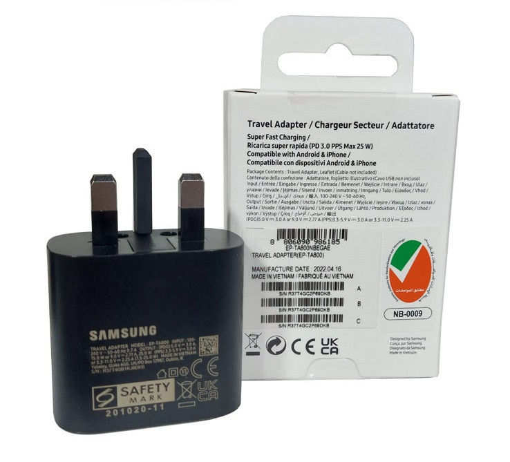 شارژر اورجینال دیواری 25 وات سامسونگ مدل EP-TA800