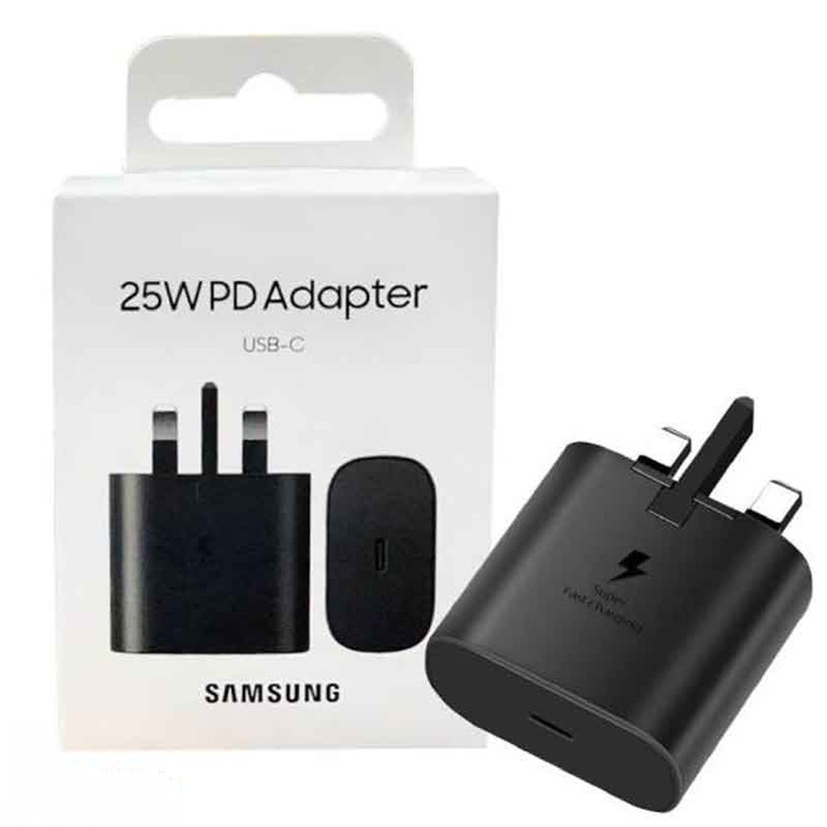 شارژر دیواری سامسونگ 25 وات مدل EP-TA800 سه شاخه اروپا به همراه کابل دو سر تایپ سی