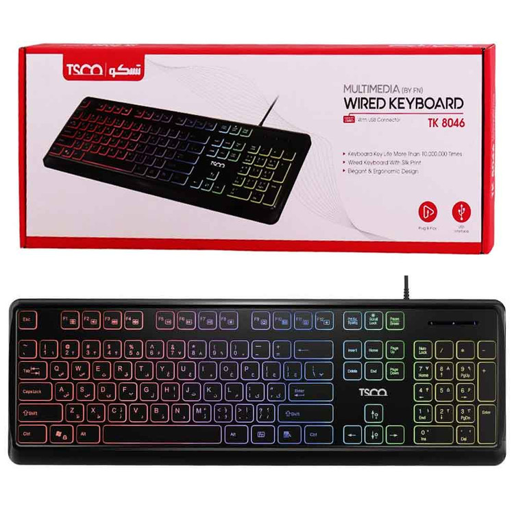 کیبورد گیمینگ سیم دار تسکو مدل TSCO TK8046