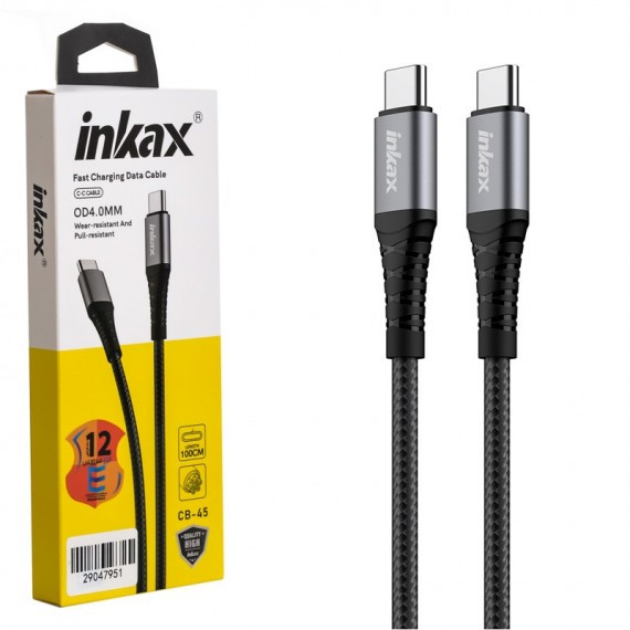 کابل تایپ سی به تایپ سی (Type-C To Type-C) اینکاکس (inkax) طول 1 متر مدل CB-45