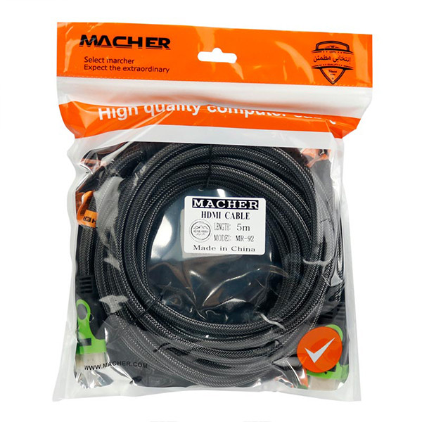 کابل HDMI مچر (MACHER) طول 5 متر مدل MR-92